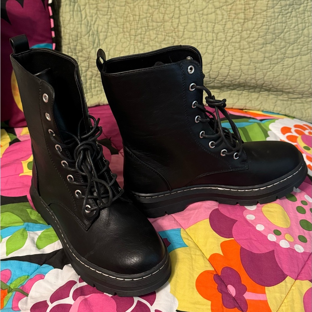 Lace up combat boots